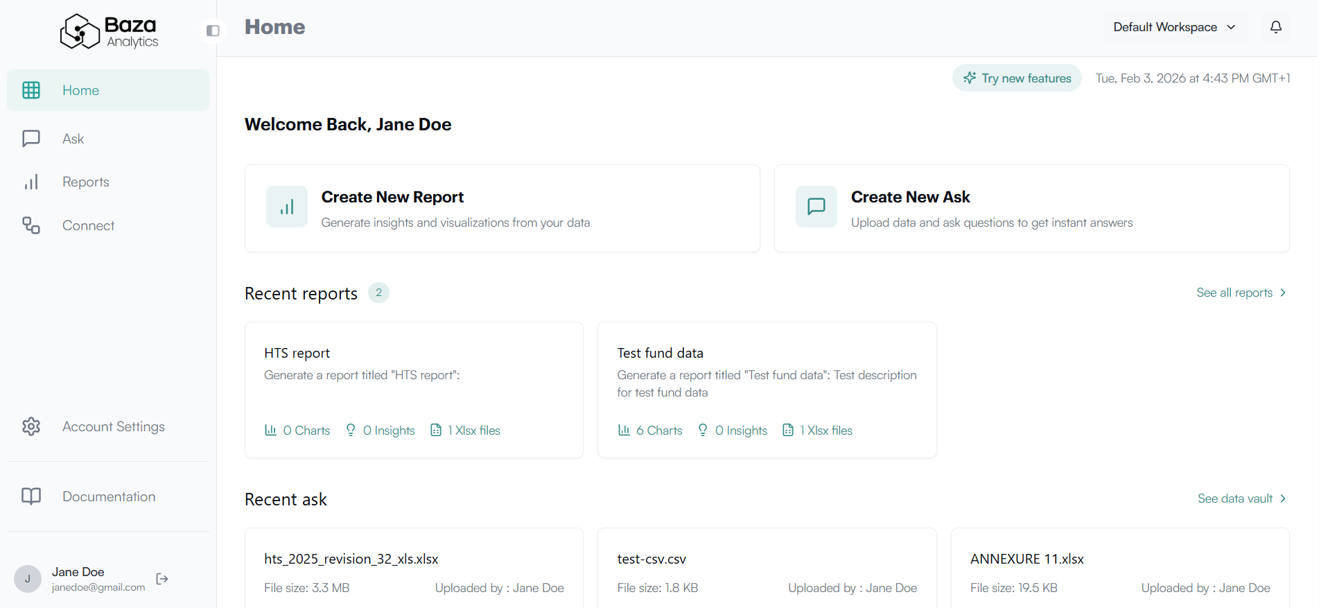 Baza dashboard preview
